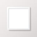 Realistic Empty White Square Picture Frame Mockup