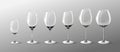 Realistic Empty Wine Glasses Collection Royalty Free Stock Photo