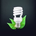 Realistic energy saving lamp vector concept isolated