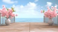 a realistic entrance to the ocean, wallpaper artwork, ai generated image Royalty Free Stock Photo