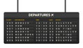 Realistic equipment board template for departures and arrivals flight