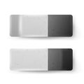 Realistic Eraser Isolated Vector. Classic Grey White Rubber Icon. Isolated Illustration