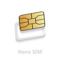 Realistic eSIM to Nano SIM card adapter. Phone sim-card converter kit.