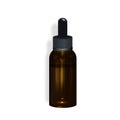 Realistic essential oil brown bottle. Mock up bottle. Cosmetic vial, flask, flacon. Medical bank. Cosmetic dropper Royalty Free Stock Photo