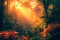 Realistic yet ethereal abstract jungle wallpaper, epic fantasy scenes