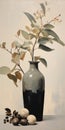 Realistic Eucalyptus Vase In The Style Of Meredith Marsone Royalty Free Stock Photo