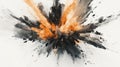 realistic explosion from above. white background Royalty Free Stock Photo