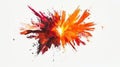 realistic explosion from above. white background Royalty Free Stock Photo