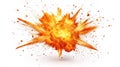 realistic explosion from above. white background Royalty Free Stock Photo