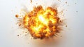 realistic explosion from above. white background Royalty Free Stock Photo