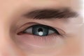 Realistic Eye Of Caucasian Male Person Closeup