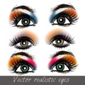 Realistic eyes set in different colors