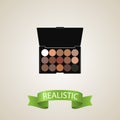 Realistic Eyeshadow Set Element. Vector Illustration Of Realistic Multicolored Palette Isolated On Clean Background. Can