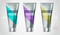 Realistic face or body care cosmetic product set Royalty Free Stock Photo