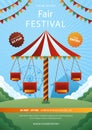 Realistic fair vertical poster template Vector illustration. Royalty Free Stock Photo