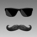 Realistic fake mustache with glasses