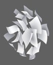 Realistic falling paper sheets. Set of flying curved leaves of paper. Vector loose soar of notes with curled edges. Fly