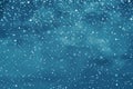 Realistic falling snow with snowflakes and clouds. Winter transparent background for Christmas or New Year card. Frost Royalty Free Stock Photo