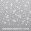 Realistic falling Snowflakes. Isolated on transparent Background.