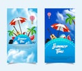 Realistic and Fantastic summer time design template stories collection vector