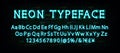 Realistic fashionable neon font