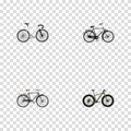 Realistic Fashionable, Road Velocity, Bmx And Other Vector Elements. Set Of Bike Realistic Symbols Also Includes