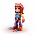 Realistic Female Minecraft Character With Blue Boots Royalty Free Stock Photo