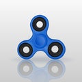 Realistic fidget spinner with mirror reflection. Hand rotation antistress toy for relax. Twist bauble to making tricks.