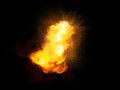 Realistic fiery bomb bright explosion with sparks and smoke Royalty Free Stock Photo