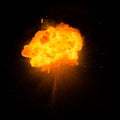 Realistic fiery explosion