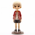 Charming Anime Boy Figurine With Short Hair And Red Sweater