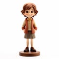 Realistic Figurine Of A Girl With Brown Hair In Makoto Shinkai Style