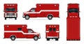 Realistic fire engine vector illustration