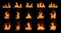 Realistic Fire and Flame Elements Collection Royalty Free Stock Photo