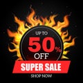 Realistic Fire Flame Hot Sale Banner