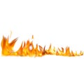 Realistic Fire Flames on White Background