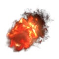 Realistic Fireball Flame Close Up