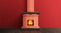 Realistic Fireplace Chimney Composition Royalty Free Stock Photo