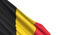 The realistic flag of Belgium isolated on a white background.