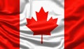 Realistic flag. Canada flag blowing in the wind. Background silk texture. 3d illustration