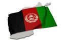 Realistic flag covering the shape of Afghanistan (series)