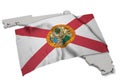Realistic flag covering the shape of Florida (series)