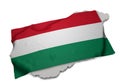 Realistic flag covering the shape of Hungary (series)