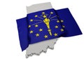 Realistic flag covering the shape of Indiana (series)