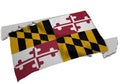 Realistic flag covering the shape of Maryland (series)