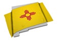 Realistic flag covering the shape of New Mexico (series)