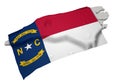Realistic flag covering the shape of North Carolina (series)