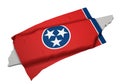 Realistic flag covering the shape of Tennessee (series)