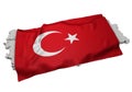 Realistic flag covering the shape of Turkey (series)