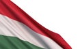 The realistic flag of Hungary isolated on a white background.